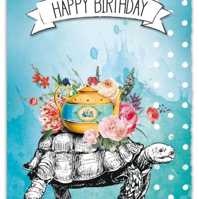Greeting Card Silver Line "Happy Birthday"