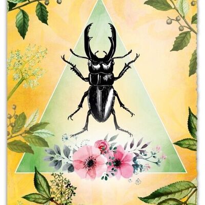Greeting Card Silver Line - Beetle