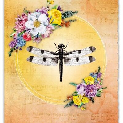 Greeting Card Silver Line - Dragonfly