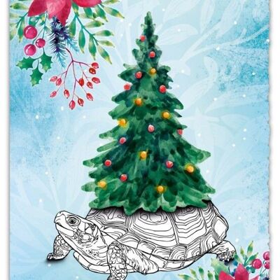 Greeting card Silver Line - fir tree