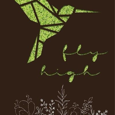 Greeting card paper deluxe "Fly high" hummingbird