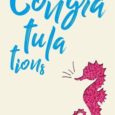 Greeting card paper deluxe "Congratulations" - Seahorse