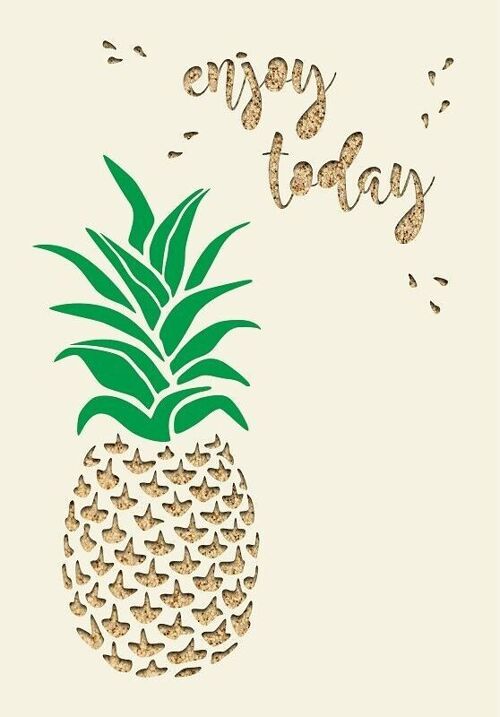 Grußkarte paper deluxe "enjoy today" - Ananas