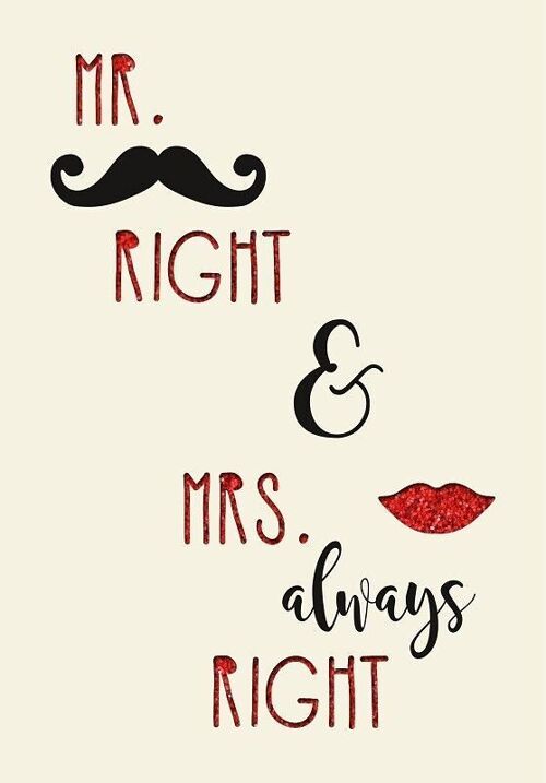 Grußkarte paper deluxe "Mr right & mrs always right"
