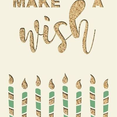 Greeting card paper deluxe "Make a wish" - candles