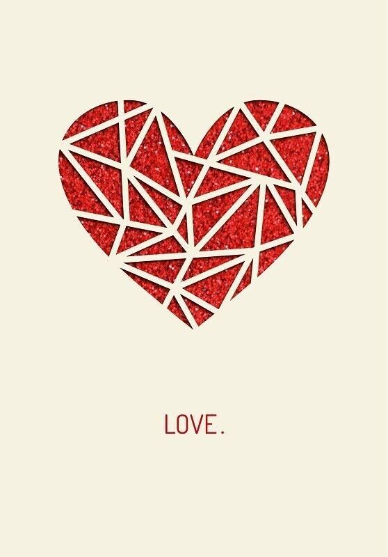 Biglietto di auguri in carta deluxe "Amore". - Cuore