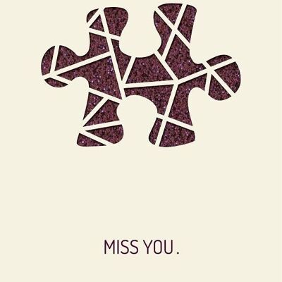 Grußkarte paper deluxe "Miss you." - Puzzle
