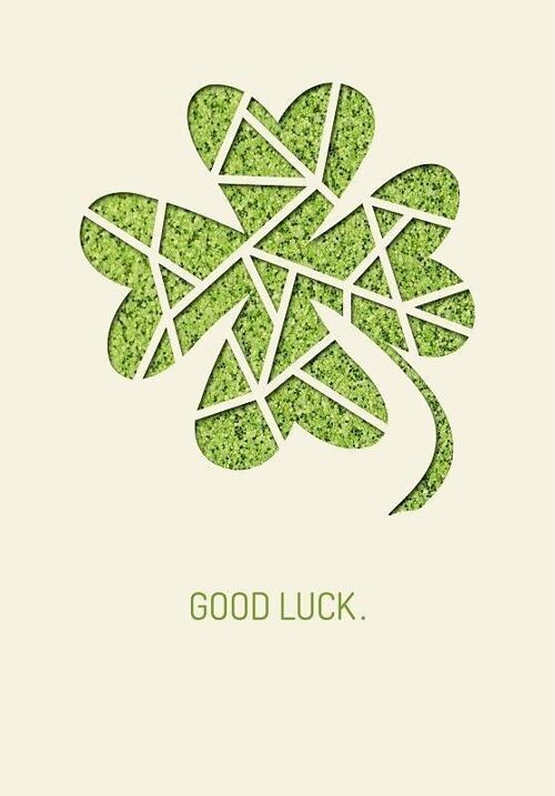 Grußkarte paper deluxe "Good Luck." - Kleeblatt