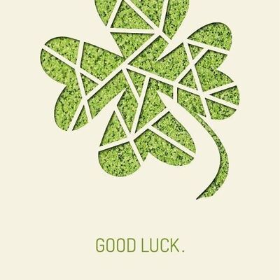 Greeting card paper deluxe "Good Luck." - Shamrock
