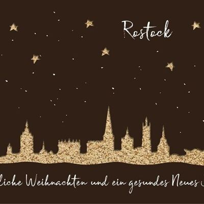 Tarjeta de felicitación de papel de lujo Rostock Navidad