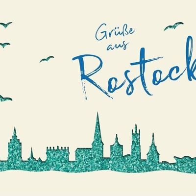 Greeting card paper deluxe "Greetings from Rostock"