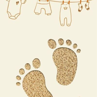 Cartolina d'auguri di carta deluxe piedi del bambino