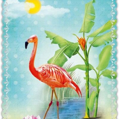 Carte de voeux Romantique Flamingo