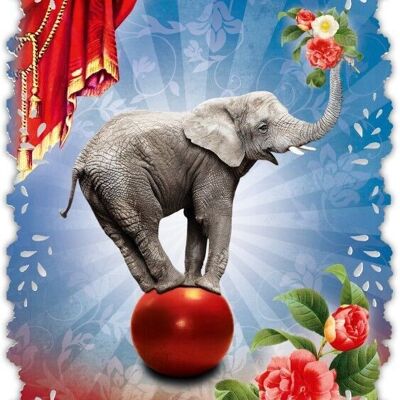Grußkarte Romantique Elefant