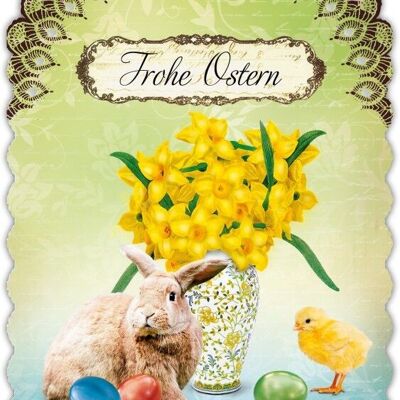 Greeting card Romantique Easter Bunny