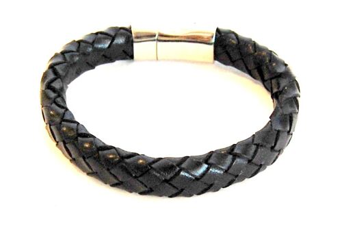 Men's bracelet braided leather black
