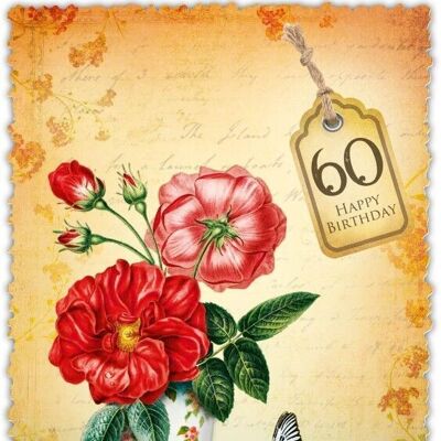Grußkarte Romantique Blume "60"