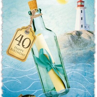 Tarjeta de felicitación Botella Romántica"40"