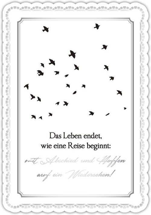 Trauerkarte "Das Leben endet, …"