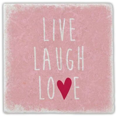 Dessous de verre en marbre "live laugh love"