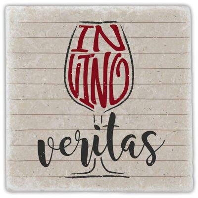 Sous-verre en marbre "in vino veritas"