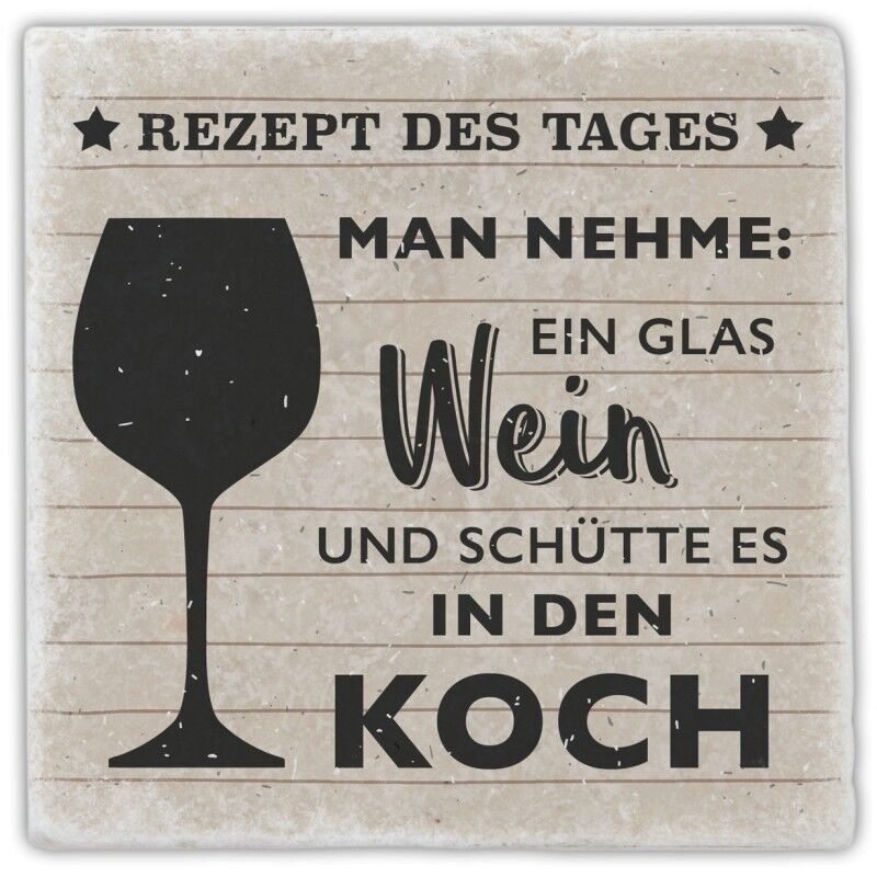 Sottobicchiere in marmo "Ricetta del giorno. Prendi: ..."