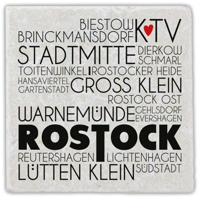 Marble coaster Rostock typography