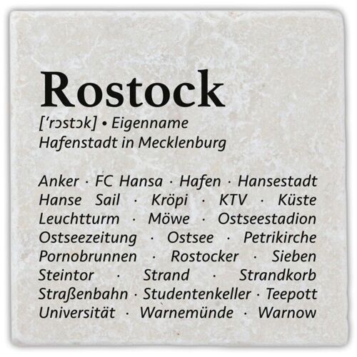 Marmoruntersetzer Rostock Lautschrift