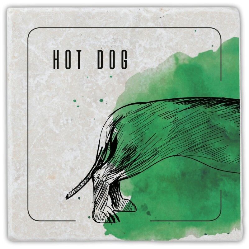 Sous-verre en marbre Teckel 1/2