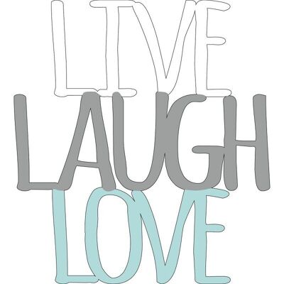 Cartello decorativo con scritta "Live Laugh Love"