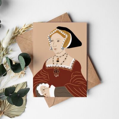 Jane Seymour colour portrait greeting card
