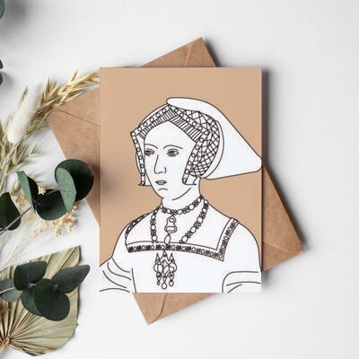 Jane Seymour line drawing greeting card