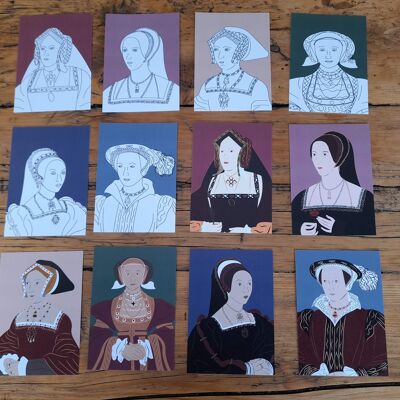 Six wives postcards- pack of 12