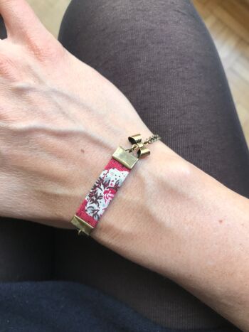 Bracelet gourmette noeud rose Cézanne 6