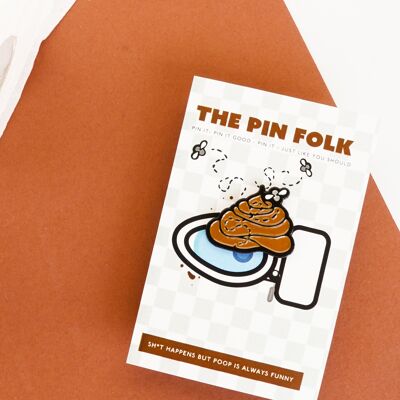 Poop Enamel Pin Badge Cute Funny Lapel Pin Poo Shit with Bugsby the Fly