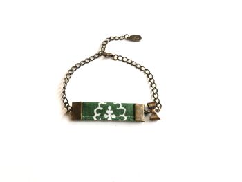 Bracelet gourmette noeud vert Cézanne 1