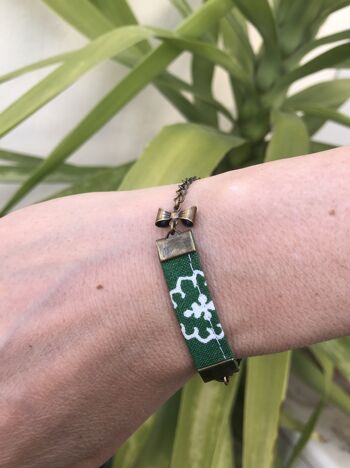 Bracelet gourmette noeud vert Cézanne 3