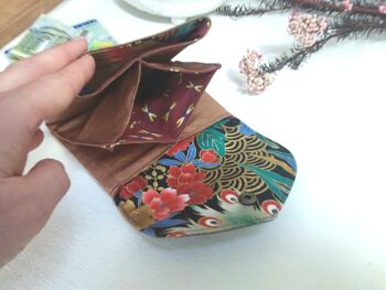 Portefeuille et porte-monnaie compact origami bronze 2