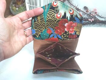 Portefeuille et porte-monnaie compact origami bronze 3
