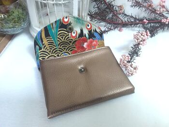 Portefeuille et porte-monnaie compact origami bronze 9