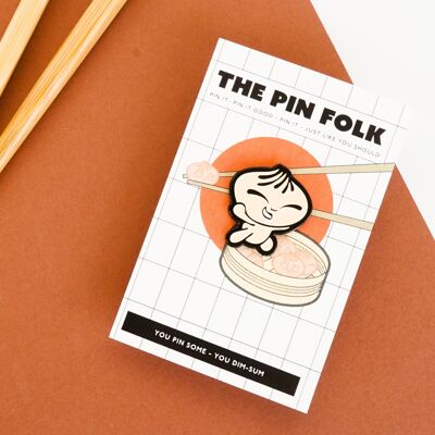 Bao Dumpling Pin Dim Sum Enamel Pin Badge Cute Food Funny Lapel Pin