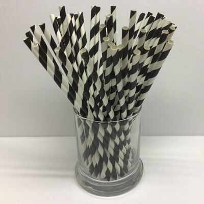 3000 Black and White Paper Straws