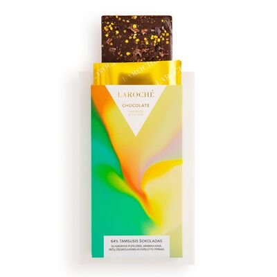 N৹5: LAROCHÉ 64% DARK CHOCOLATE WITH COCOA BEANS, ARABICA COFFEE, POLLEN AND ESPELETTE PEPPER