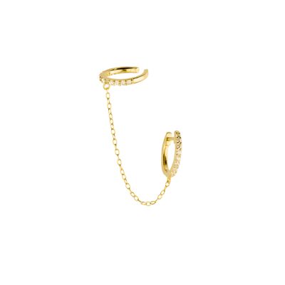 BIFACCIALE earring with earcuff - gold
