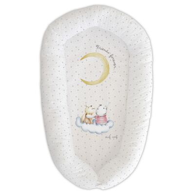 Coussin couffin rabbit & moon grise