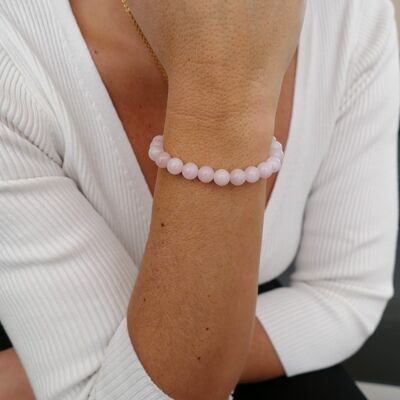 Bracelet Cordon Tressé Blanc - Perle Nacrée
