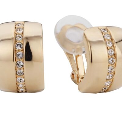 Traveller Clip earrings gold plated Crystals - 156591