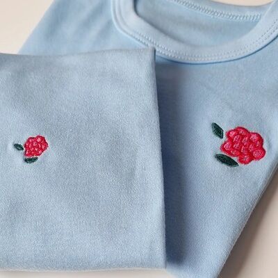 Frambuesa 2 Piezas Lounge/PJs - Blanco - Pijamas con Vuelta 1-2 Años