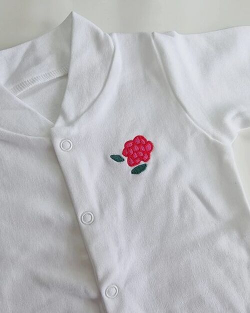 Raspberry Sleepsuit White