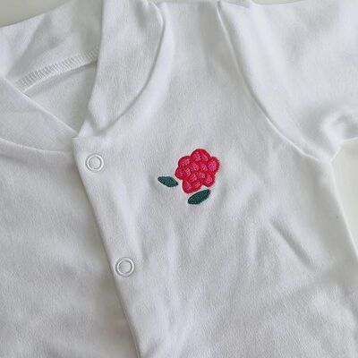 Raspberry Sleepsuit White